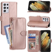 Mellow Mall Samsung Galaxy S21 Ultra 5g Için Flip Case Kart Tutucu Pu Deri Kickstand (Yurt Dışından)