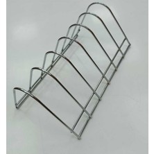Tekno Trust Metal Tabak Düzenleyici Standı Gümüş Renk -Metal Tabak Standı-Pasta Tabaklık Gümüş Mutfak 1 Parça 2