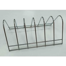 Tekno Trust Metal Tabak Düzenleyici Standı Gümüş Renk -Metal Tabak Standı-Pasta Tabaklık Gümüş Mutfak 1 Parça 2