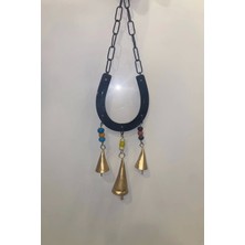 Rahan Deprem Zili Çanı Rüzgar Çanı Zili Feng Shui Şans Para Nazar A Karşı Koruma  At Nalı Metal Çanlı Bakır Büyük Boy Gold