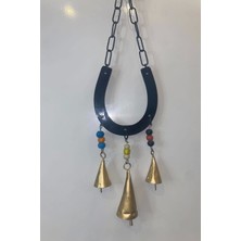 Rahan Deprem Zili Çanı Rüzgar Çanı Zili Feng Shui Şans Para Nazar A Karşı Koruma  At Nalı Metal Çanlı Bakır Büyük Boy Gold