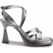 Bambi Metalik Lame  Kadın Klasik Topuklu Ayakkabı K05215164409