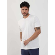 Dufy Ekru Erkek Slim Fit Düz O Yaka Tshirt - 105462