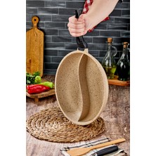 Cooker Lüks Özel Seri  32 cm Döküm Granit 2 Bölmeli Tava