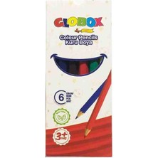 Globox Kısa Kuru Boya Kalemleri 6 Renkli 11 cm Çocuklar İçin Eğlenceli Sanat Seti