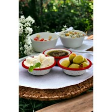 İnci Emaye 3 Parça 10CM Emaye Konik Tabak Set , Kahvaltı Tabağı, Reçellik, Zeytin, Peynir Tabağı, Çeyiz, Hediye