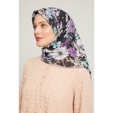 Levidor Pamuklu Sport Eşarp - 90163-08 Siyah Lila