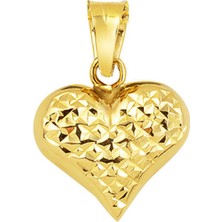 Bilezikci Kalemli Kalp Altın Kolye Ucu 14 Ayar