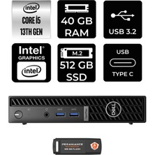 Dell Optiplex 7010MFF Intel Core I5 13500T 40GB 512GB SSD Fdos N002O7010MFF Mini Pc & Per4 USB Bellek N002O7010MFFP337