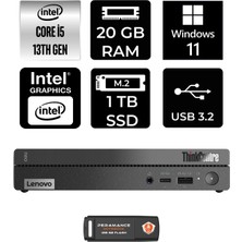 Lenovo Thinkcentre 50Q Gen 4 Intel Core I5 13420H 20GB 1tb SSD W11H 12LN0048TR Mini Pc & Per4 USB Bellek 12LN0048TRP368
