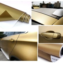 Esemiz 3D Gold Tırtıklı Desen Hava Kanallı  Karbon Folyo (152CM x 30 Cm)