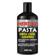 Mertox Oto Araç Araba Orta Pasta Cila  500ML-ORTA Çizik Giderici Pasta+Parlatma Bezi+Havlu