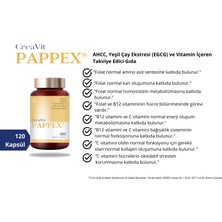 Creavit Pappex® Ahcc, Egcg, Vitamin B12 ve Vitamin C, 120 Vegan Kapsül