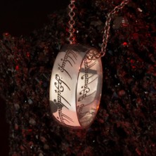 Anı Yüzük Yüzüklerin Efendisi Güç Yüzükleri Kolyesi Gümüş Renk Zincirli Model2