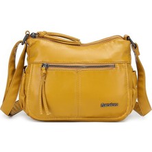 Yıkama Deri Postacı Askılı Soft Kadın Çantası 21-K Barcelona 1874