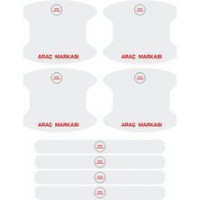 Modifiye Fabrikası Renault Marka Uv Baskılı Kapı Kolu Koruma Ppf Folyo Seti Çizik Önleyici 8'li Set