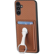 Seashell Digital C1-9 Samsung Galaxy A13 5g Kılıf Deri+Tpu+Pc Telefon Kapağı Karbon Fiber Doku-Kahverengi (Yurt Dışından)