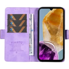 Seashell Digital Samsung Galaxy M15 5g Cüzdan Kılıf Manyetik Tokalı Deri Telefon Kapağı-Mor (Yurt Dışından)