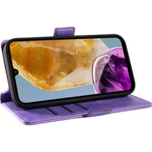 Seashell Digital Samsung Galaxy M15 5g Cüzdan Kılıf Manyetik Tokalı Deri Telefon Kapağı-Mor (Yurt Dışından)