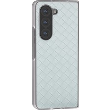 Seashell Digital Samsung Galaxy Z Fold6 5g Kılıf Dokuma Doku Buzlu Çerçeve Pu Deri Telefon Kapağı-Açık Yeşil (Yurt Dışından)