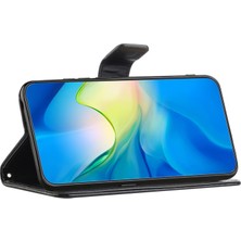 Seashell Digital Samsung Galaxy M15 5g Flip Cüzdan Kılıf Çiçek Deri Telefon Kılıfı-Siyah (Yurt Dışından)