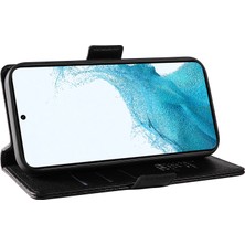 Seashell Digital Samsung Galaxy S21+5G Cüzdan Kılıf Pu Deri Standlı Flip Telefon Kapağı-Siyah (Yurt Dışından)