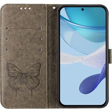 Seashell Digital Samsung Galaxy Z Fold6 5g Kılıf El Askılı Cüzdan Deri Telefon Kılıfı-Gri (Yurt Dışından)