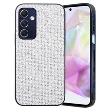 Seashell Digital Samsung Galaxy A25 5G(GLOBAL)(161.0 x 76.5 x 8.3mm) Kılıf Tpu Telefon Kılıfı Payetli Dekor-Beyaz (Yurt Dışından)