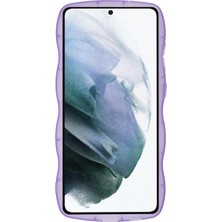 Seashell Digital Samsung Galaxy S21+5G Tpu Kılıf Dalgalı Kenar Epoksi Darbeye Dayanıklı Telefon Kapağı-Şeffaf Mor (Yurt Dışından)