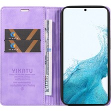 Seashell Digital Samsung Galaxy S21+5G Telefon Kılıfı Çizilmez Deri Flip Cüzdan Kapağı-Mor (Yurt Dışından)