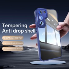 Seashell Digital Samsung Galaxy S23+KILIF Tpu+Metal Düğmeli Akrilik Telefon Kılıfı-Koyu Mavi (Yurt Dışından)