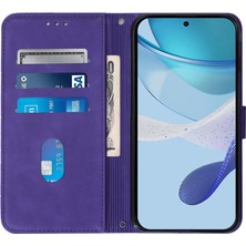 Seashell Digital Samsung Galaxy Z Fold6 5g Kılıf Omuz Askılı Pu Deri Baskılı Telefon Kılıfı-Mor (Yurt Dışından)