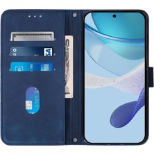 Seashell Digital Samsung Galaxy Z Fold6 5g Kılıf Omuz Askılı Pu Deri Baskılı Telefon Kılıfı-Safir (Yurt Dışından)