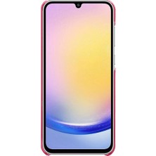 Seashell Digital Samsung Galaxy A25 5G(GLOBAL)(161.0 x 76.5 x 8.3mm) Kılıf Deri Kaplamalı Pc Buzağı Dokulu Arka Telefon Kapağı-Gül (Yurt Dışından)