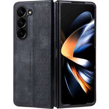 Seashell Digital Samsung Galaxy Z Fold6 5g Kılıf Pu Deri + Sert Pc Kaymaz Kavrama Telefon Kapağı-Siyah (Yurt Dışından)