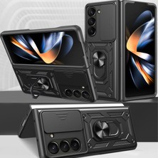 Seashell Digital Samsung Galaxy Z Fold6 5g Kılıf Pc + Tpu Telefon Koruyucu Kapak Lens Koruyucu Kickstand Telefon Kabuk-Gümüş (Yurt Dışından)