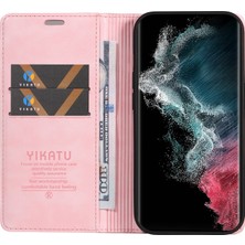 Seashell Digital Samsung Galaxy S22 Ultra 5g Deri Kılıf Cüzdan Manyetik Kapanan Telefon Kapağı-Pembe (Yurt Dışından)