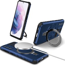 Seashell Digital Samsung Galaxy S21+5G Için Darbeye Dayanıklı Kılıf Kickstand Pc+Tpu Telefon Kapağı Magsafe-Blue ile Uyumlu (Yurt Dışından)