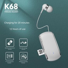 Trouvaille Store K68 Bluetooth Kulaklık, Tek Kulaklı Kulaklık, Yaka Klipsli, Sürüş ve Binicilik Için Tasarım, Hafıza Kartı Desteği (Yurt Dışından)