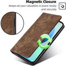 Seashell Digital Samsung Galaxy M15 5g Folio Flip Case Rfıd Engelleme Kart Tutucu Telefon Kapağı-Kahverengi (Yurt Dışından)