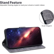 Seashell Digital Samsung Galaxy Xcover7 Kılıf Cüzdan Standlı Deri Geometri Telefon Kapağı-Gri (Yurt Dışından)