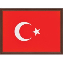 Mbb E-Ticaret Türk Bayrağı 25X35 Mdf Çerçeveli