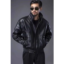 Nyc Bombacı Mont  Deri Ultra Hakim Yaka