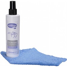 Addıson 300871, Ekran Temizleyici Sprey 250ML. Microfiber Bez ile Birlikte