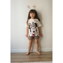 Newday Boutique Minnie Mouse Leoparlı Şortlu Takım