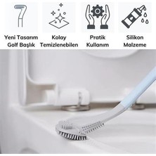 Kornea Store Buffer Golf Tasarımlı Silikon Wc Klozet Mutfak Temizlik Fırçası Kanca Hediyeli