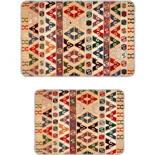Artizon Dekoratif Modern Tasarım Kaymaz Taban Yıkanabilir Ikili Takım Banyo PASPASI(50X60-60X90 Cm)