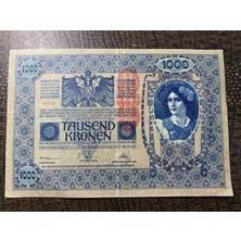 “alman Avusturya” Sürşarjlı Avusturya Macaristan 1000 Kronen 1902 / 1919