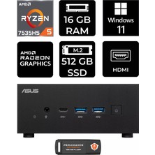 ASUS Expertcenter PN53 Amd Ryzen 5 7535HS 16GB 512GB SSD W11H Mini Pc & Per4 USB Bellek PN53P1362