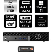 Dell Optiplex 7010MFF Intel Core I5 13500T 40GB 512GB SSD W11P N002O7010MFF Mini Pc & Per4 USB Bellek N002O7010MFFP437